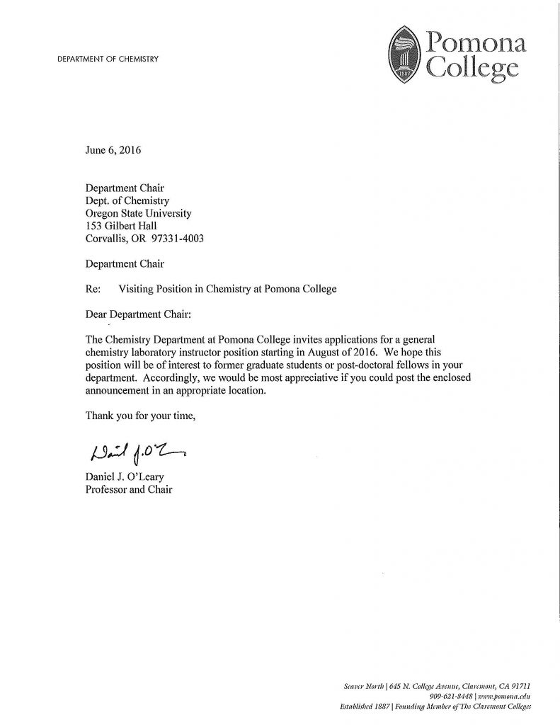 Employment Opportunity Visiting Position Pomona College « The