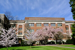 Milam Hall on OSU Campus in Spring