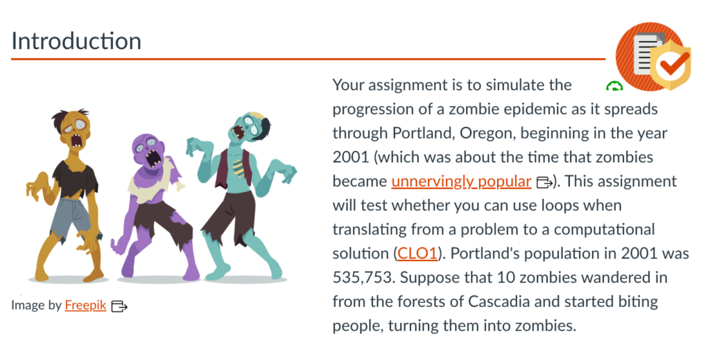 Zombie epidemic programming assignment introduction