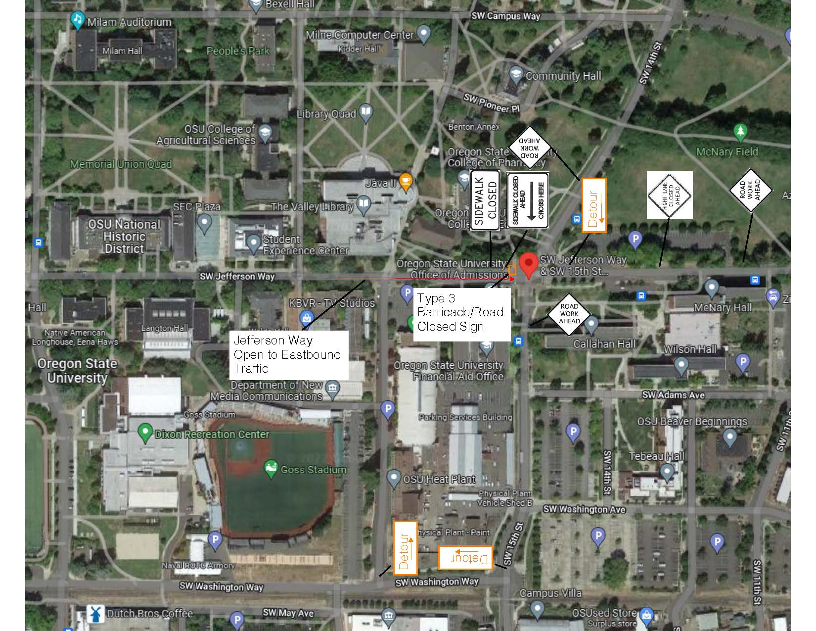 8/88/12/2022 Closure of west bound lane of SW Jefferson Way between