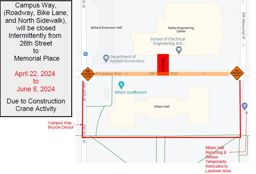 4/22 – 6/8: Upcoming Campus Way Closures Near Kelley