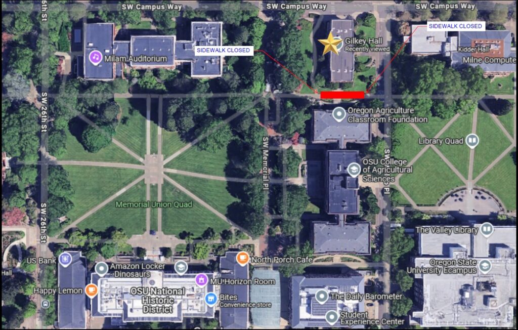 Gilkey Hall 3/23 – 3/26: Gilkey Hall Sidewalk Closure & Noise Notice « OSU ...