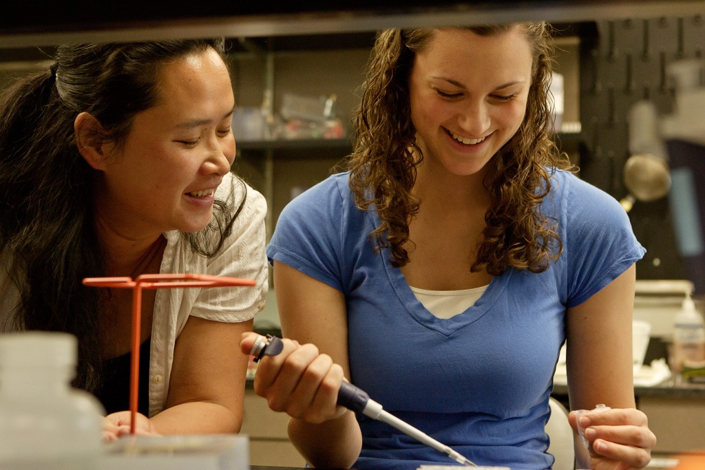 Emily Ho conducting study with her student