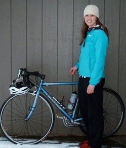 Woman and her bicycle