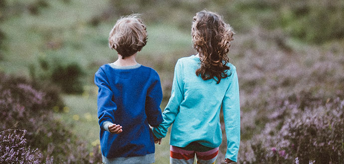 Kids walking