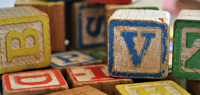 child blocks, v, b, and z