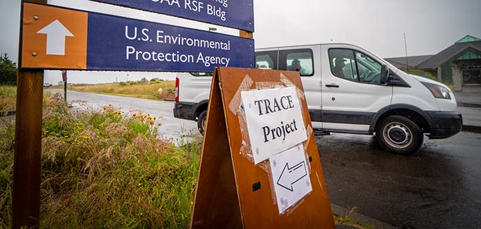 sign for TRACE project in Newport