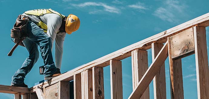 construction worker with sky background