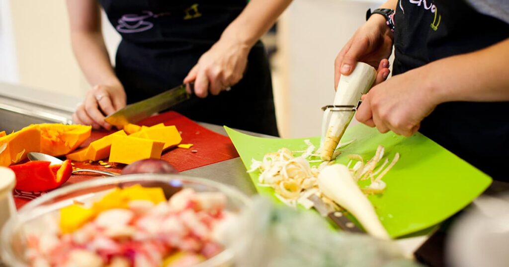 High school students serve up meals at home through adapted cooking class