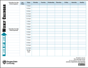 Weekly Calendar