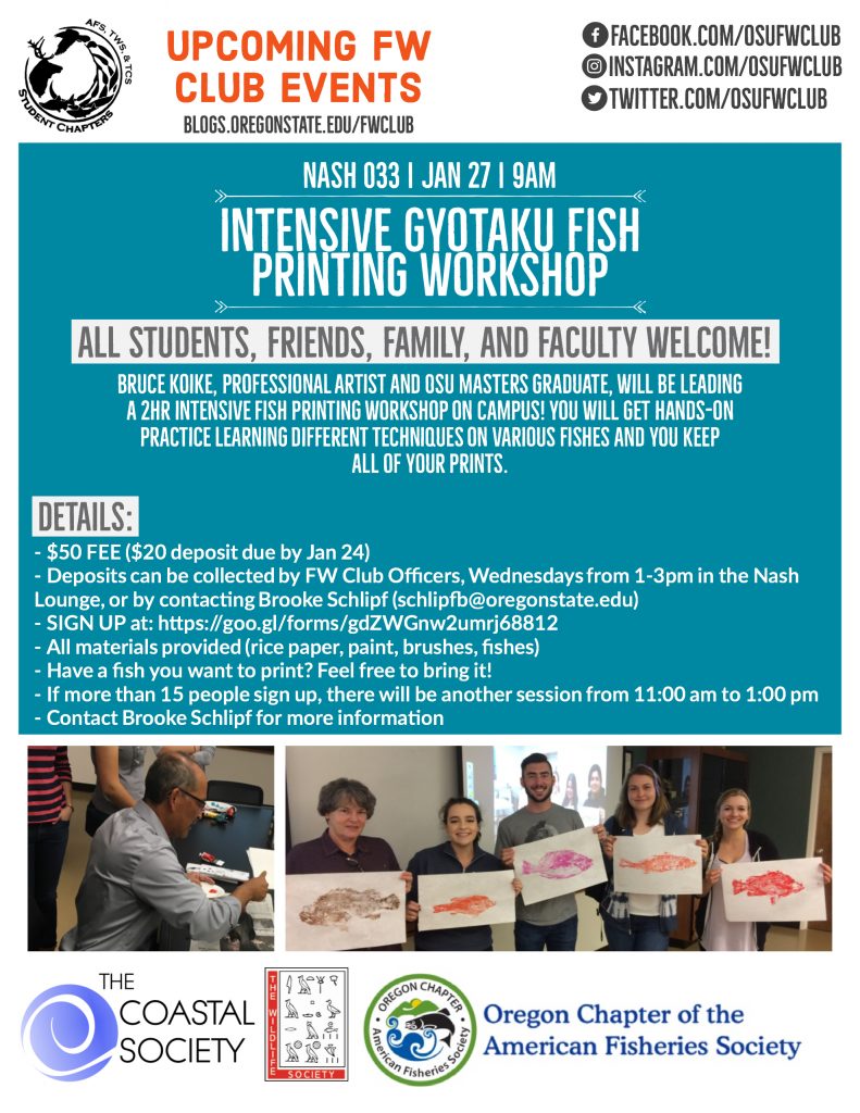 Fish Printing Flyer The Fisheries and Wildlife Club