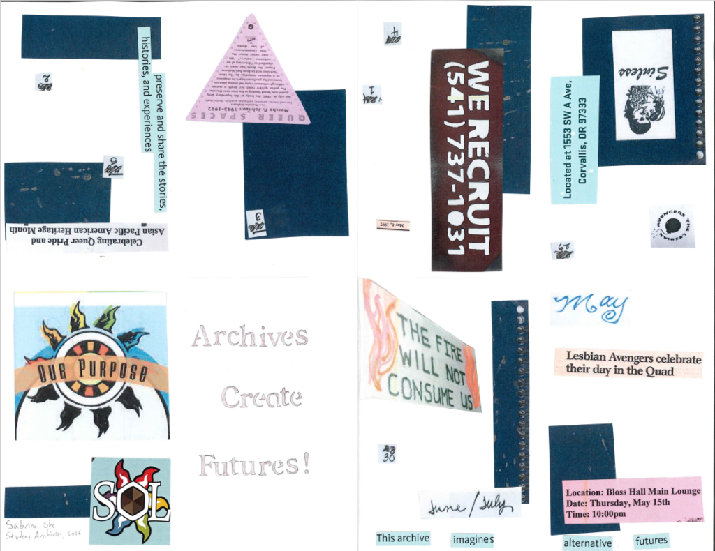 Zine made by Sabrina She, OSQA Student Archivist