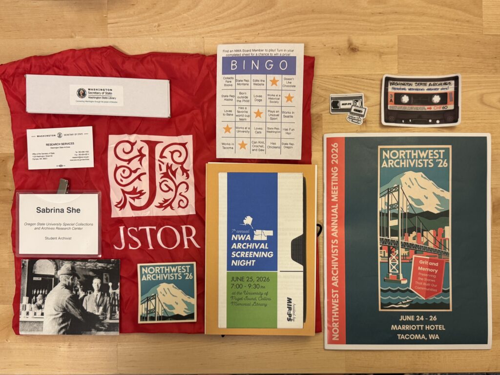 Merchandise gathered at the NWA Conference