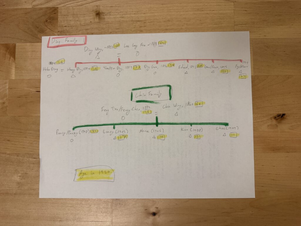 Hand drawn family tree