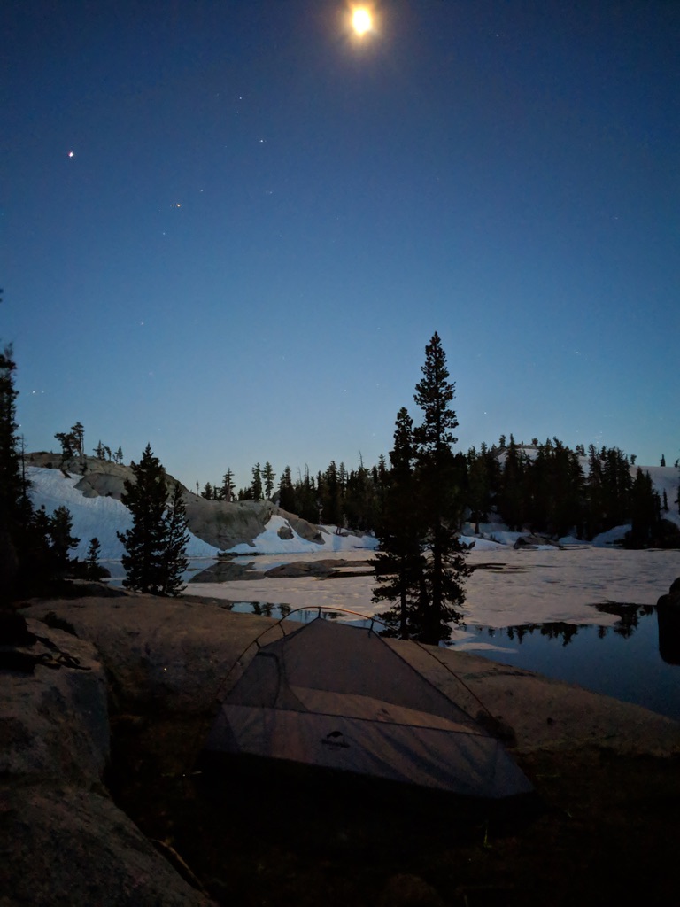 Granite Lake in the Desolation Wilderness remains one of my favorite places in the Sierras. Depending on the snow year, alpine lakes don't always melt out by the Fourth of July. 