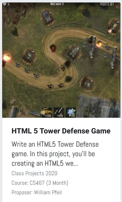 Tower defense game proposal