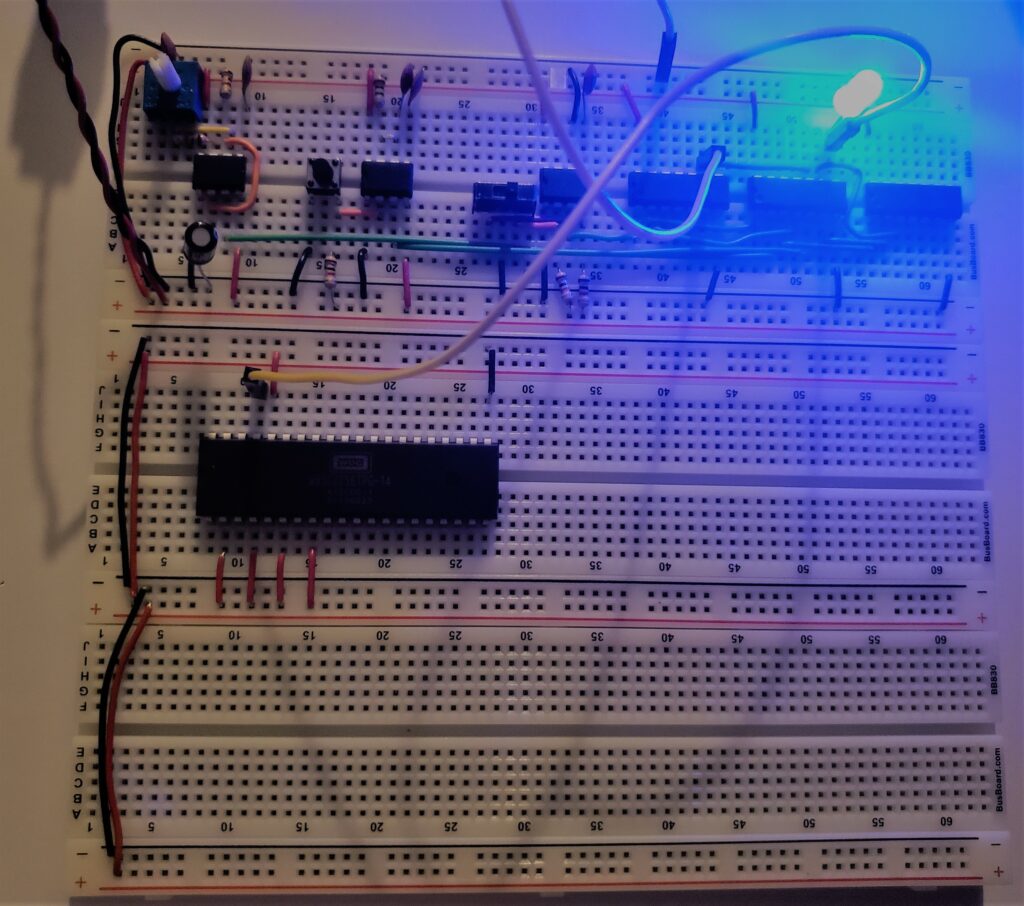 connecting a clock to the 6502, no output is expected at this point