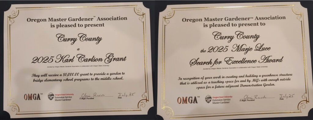 Joy of Gardening Certificates for Curry County