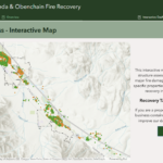 Image of Experience Builder Screen with map and text displayed of Medford, Oregon area